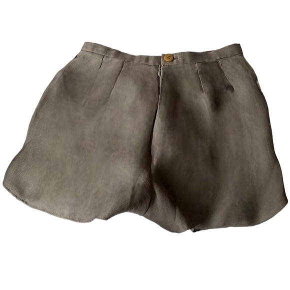 Armani Gray Silk Bias Cut Shorts - Picture 2 of 6
